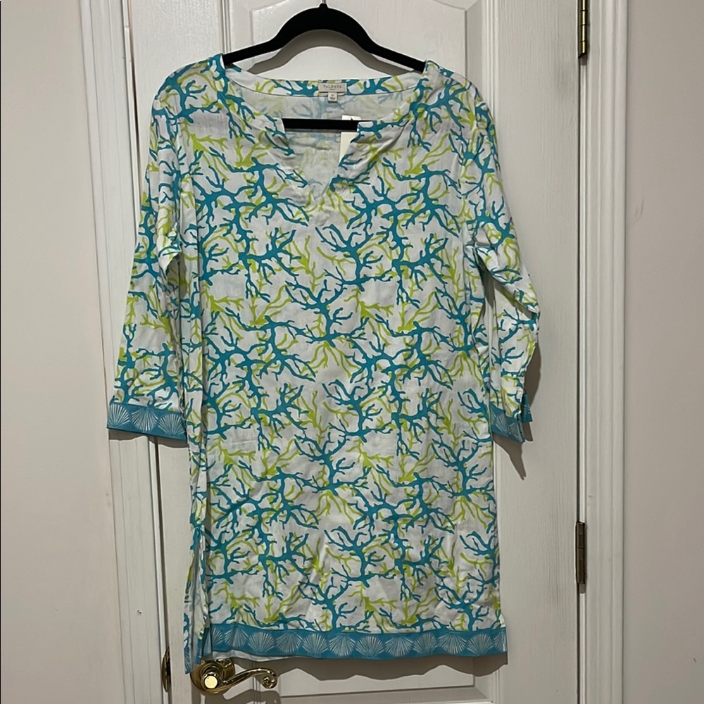Talbots green and blue dress size small NWT